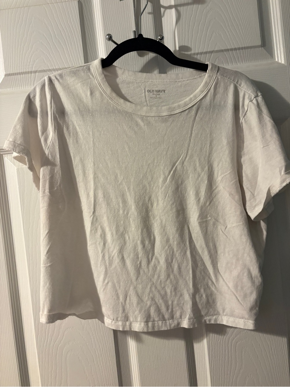 Old Navy White Short-Sleeve Crewneck Tee